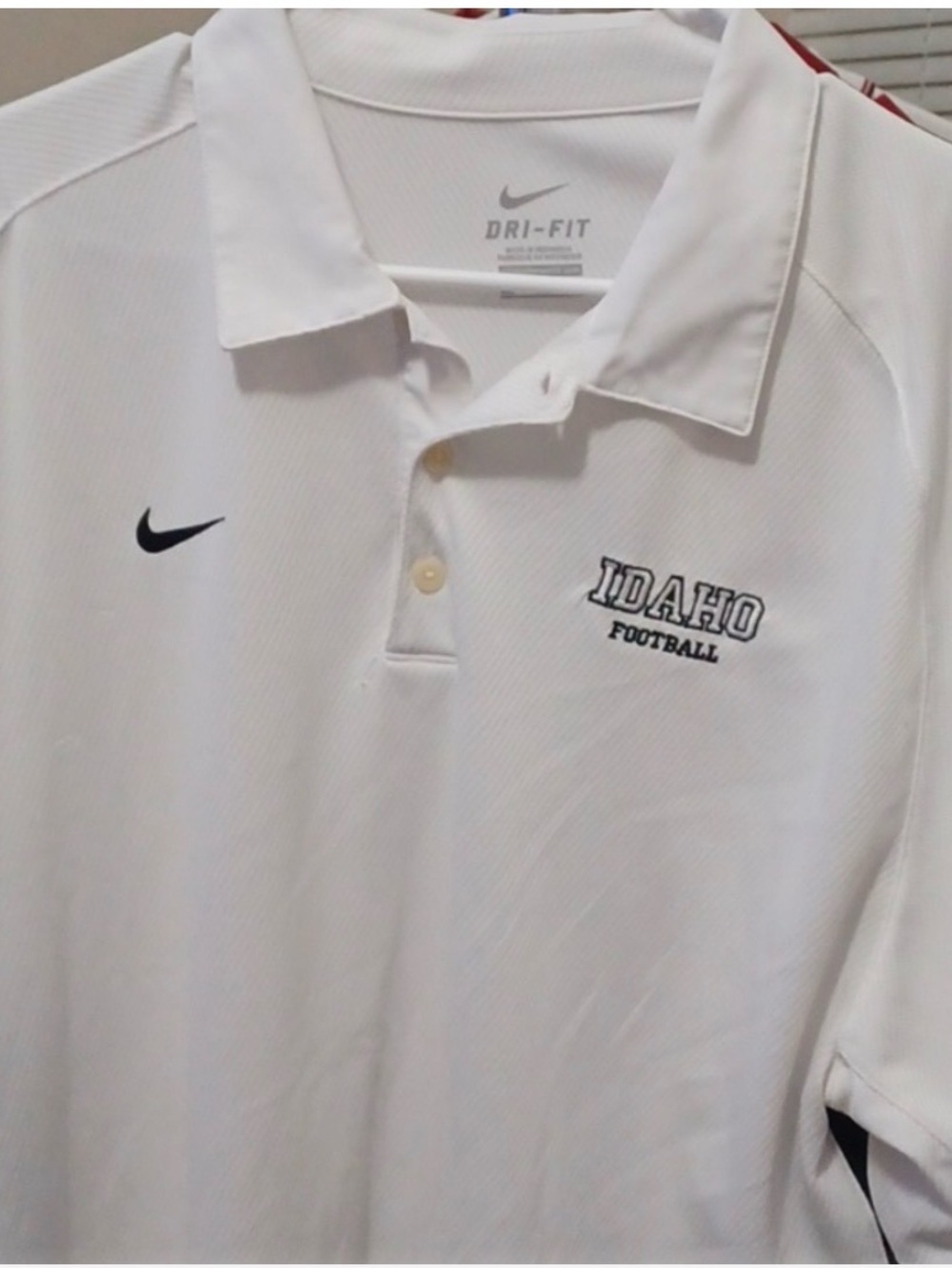 Nike White Polo with Black Idaho Football Embroidery